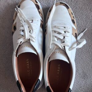 Cole Haan White and Leopard Sneakers